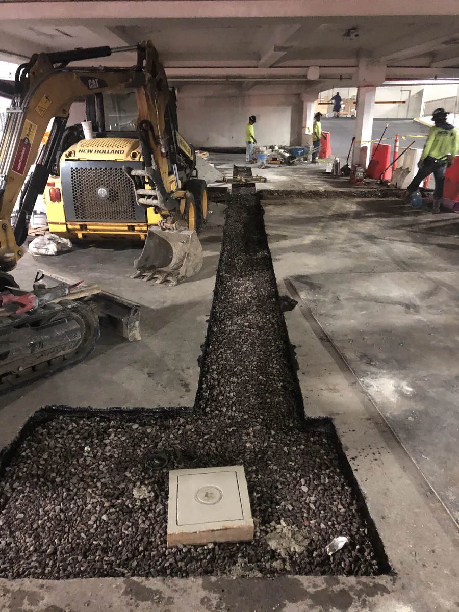 MIRA crew installing new sewer infrastructure at Ala Moana Center.