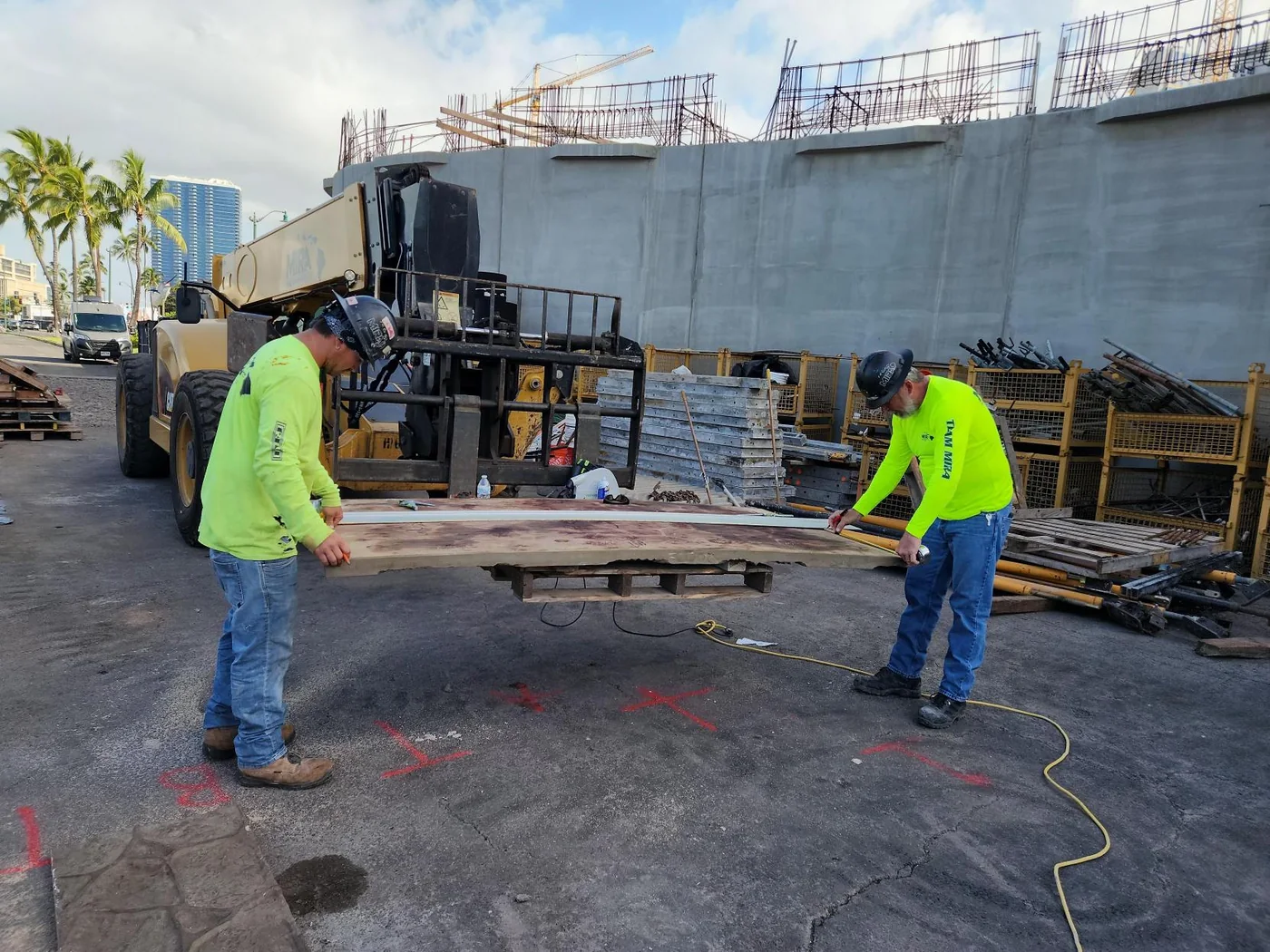 MIRA crew coordinating architectural concrete details.