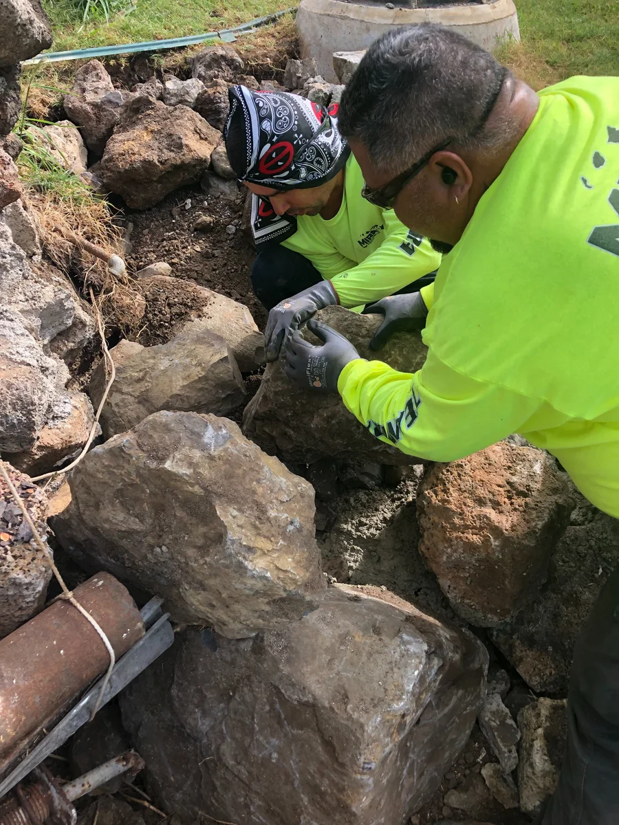Concrete finishing as part of the Papakōlea infrastructure upgrade.
