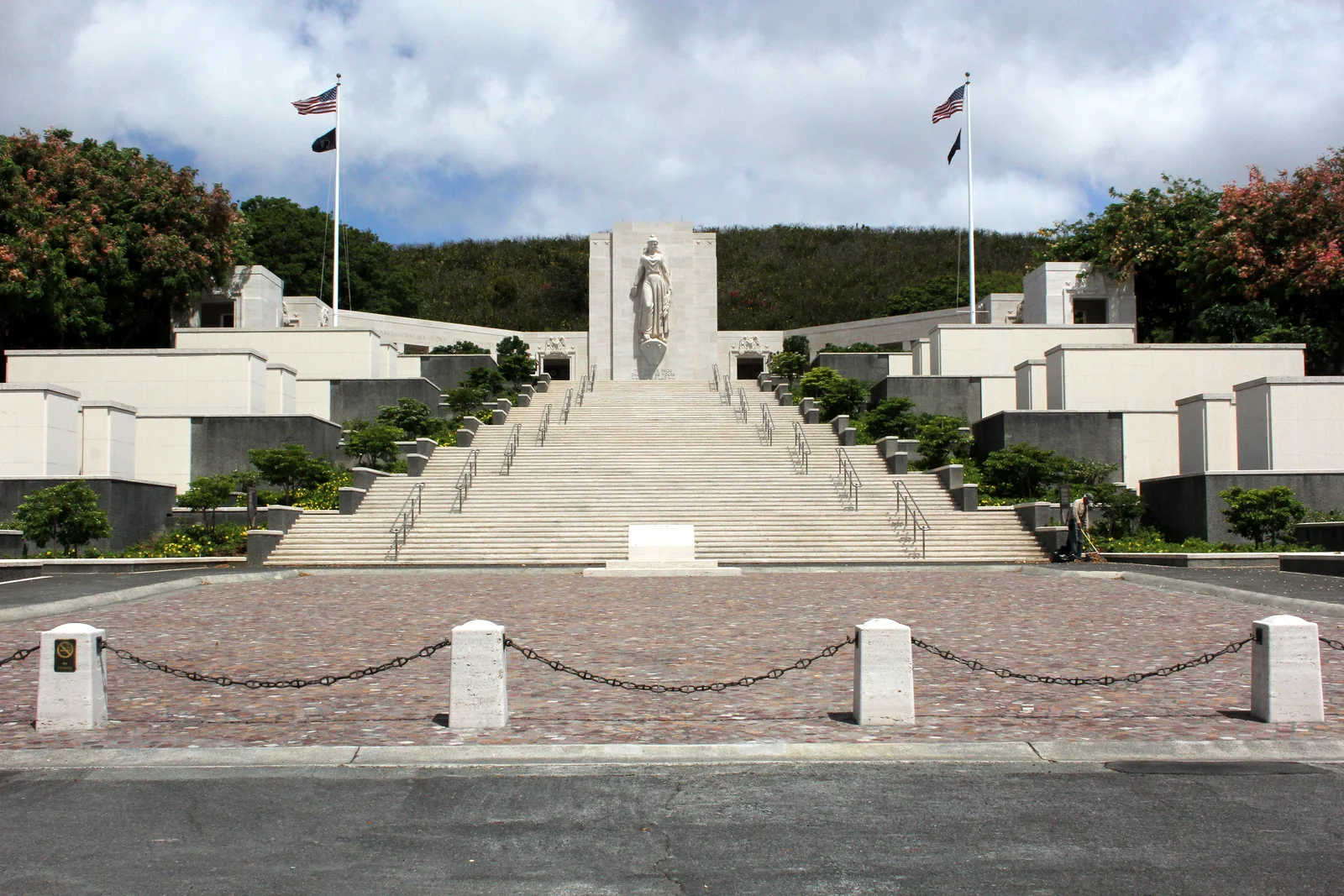 Memorial plaza at the National Memorial Cemetery of the Pacific.